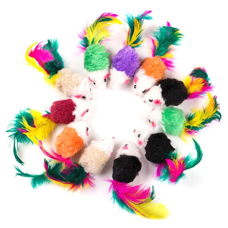 Set of Ten Mouse Pet Toys for Cats